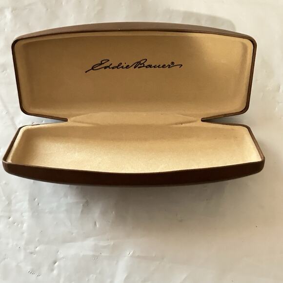 Eddie Bauer Hinged Glasses Hard Case Brown/Tan Lined - Picture 2 of 9